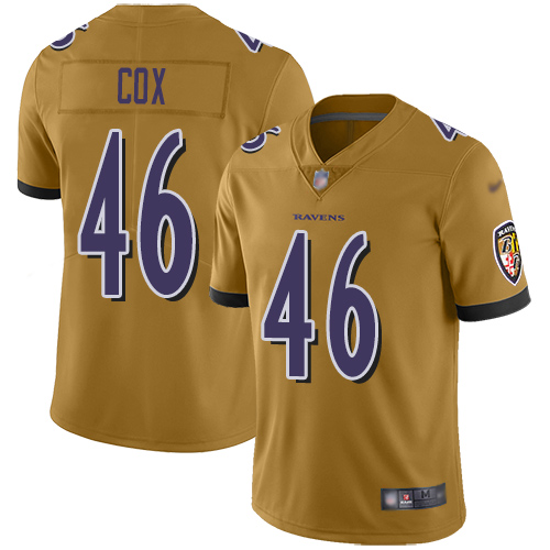 Baltimore Ravens Limited Gold Men Morgan Cox Jersey NFL Football #46 Inverted Legend->women nfl jersey->Women Jersey